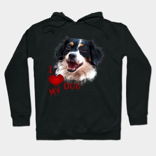 I love my dog black and white Hoodie